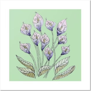 Calla Lily watercolour Posters and Art